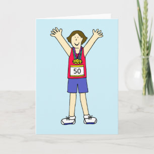 Congratulations on 50th Marathon for Her Card
