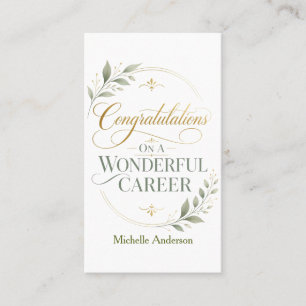 Congratulations On A Remarkable Career Personalise Business Card