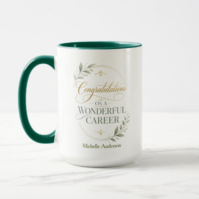 Congratulations On A Remarkable Career Personalise Mug (Left)