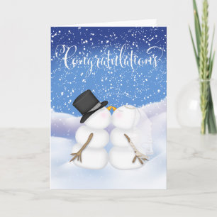 Congratulations on a Winter Wedding Holiday Card