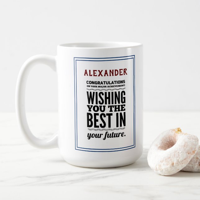 Congratulations On Achievement Accomplishment Coffee Mug (With Donut)