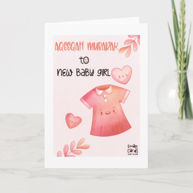Congratulations on Aqeeqa - Girl Card (Front)