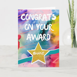 Congratulations on Award Colourful Painting  Card