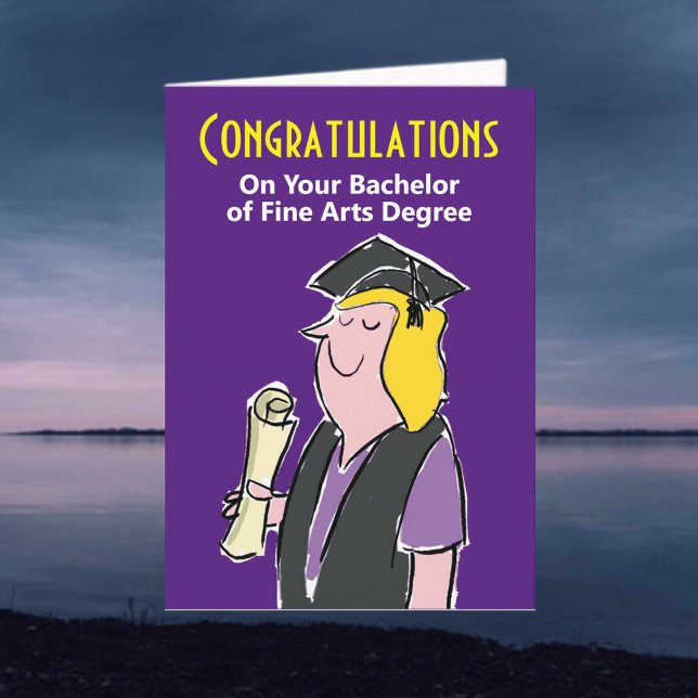 Congratulations on Bachelor of Fine Arts Degree Card (Creator Uploaded)