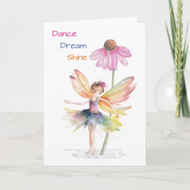 Congratulations on Ballet Dance Fairy Ballerina Card (Front)
