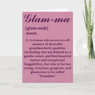 Congratulations on Becoming a "Glam-ma" Grandma Card