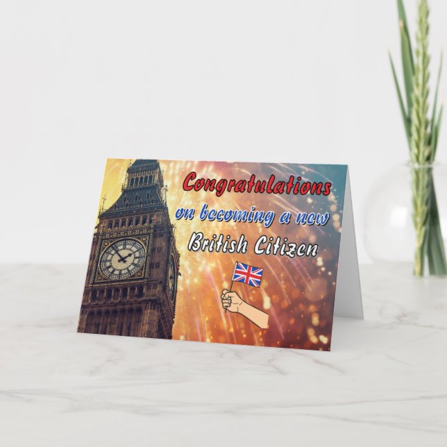 Congratulations on Becoming a New UK Citizen Gift Card (Front)