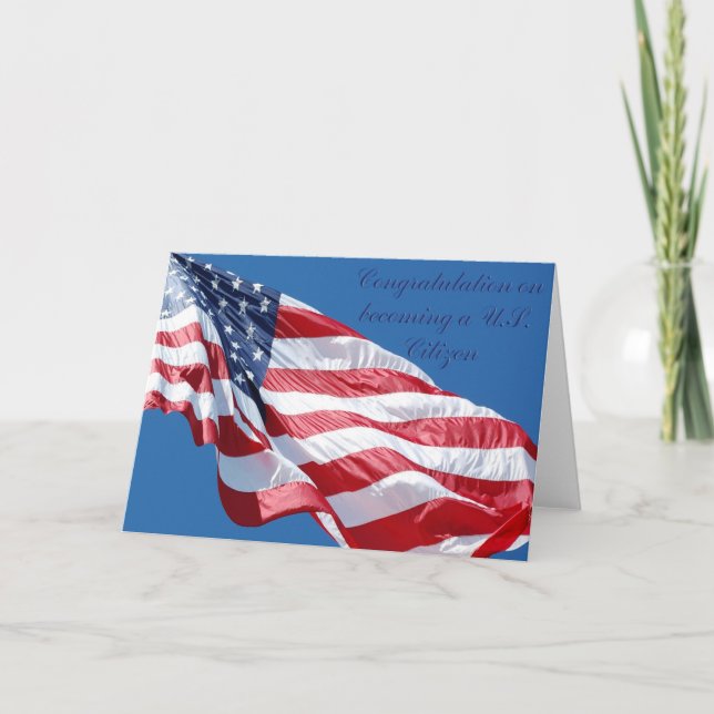 Congratulations On Becoming A US Citizen Card (Front)