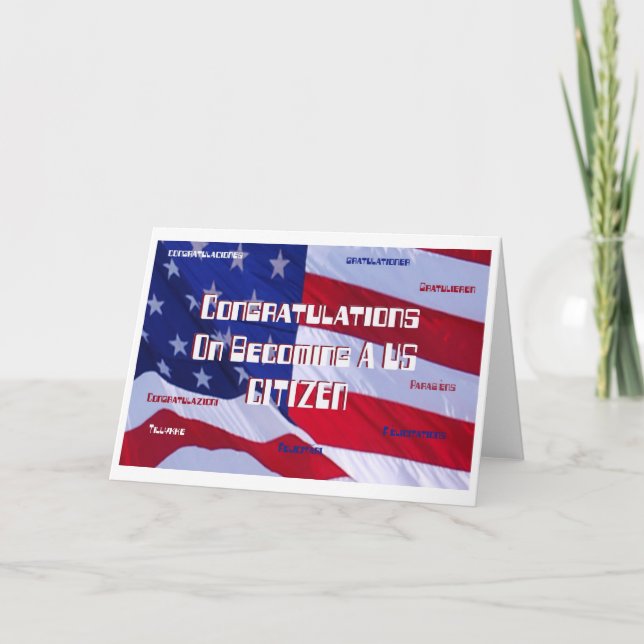 Congratulations On Becoming A US Citizen Card (Front)