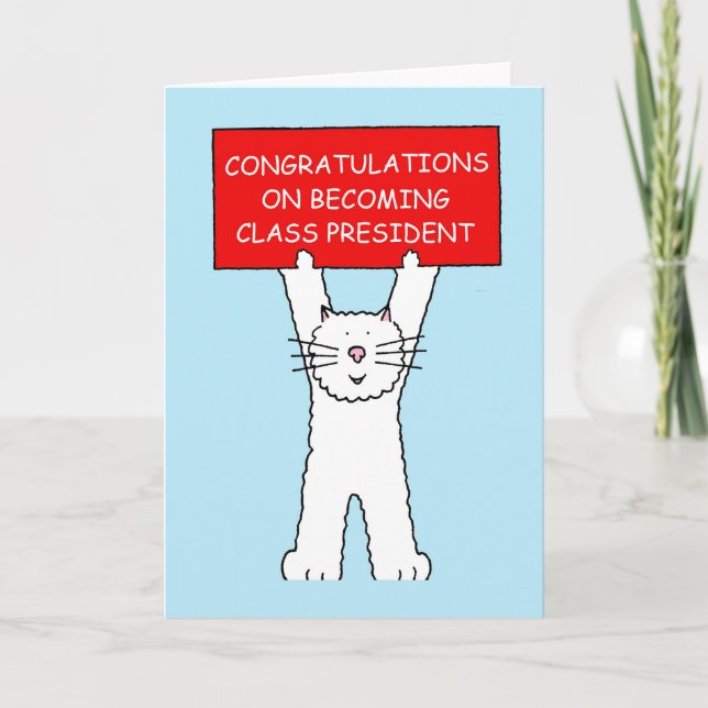 Congratulations on Becoming Class President Card (Front)