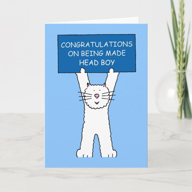 Congratulations on Being Made Head Boy Card (Front)