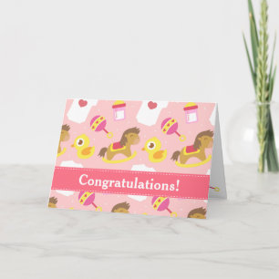 Congratulations on Birth of Baby Girl Card