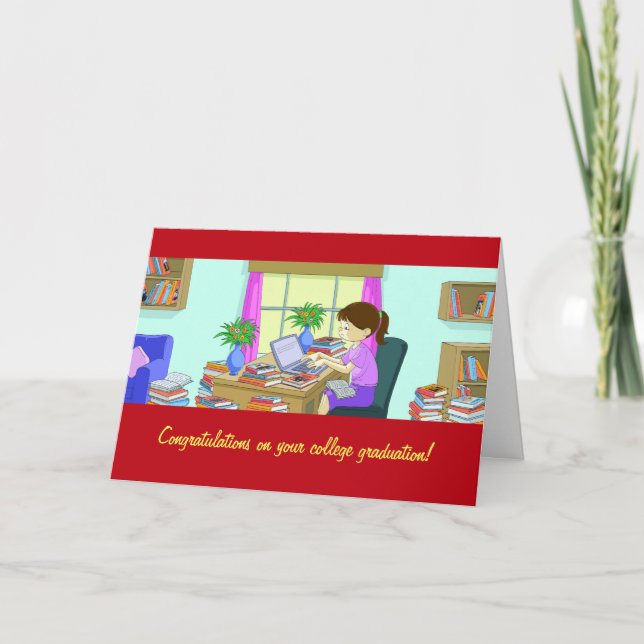 Congratulations on College Graduation, Funny Books Card (Front)