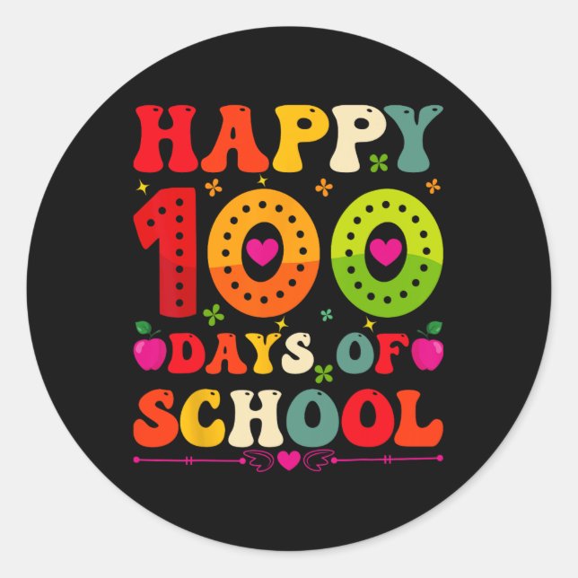 Congratulations On Completing 100 Days Of School!  Classic Round Sticker (Front)