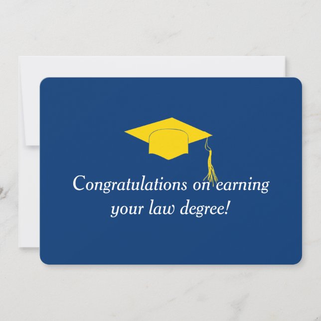 Congratulations on earning your law degree invitation (Front)