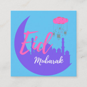 Congratulations on Eid Mubarak Balloon Square Business Card