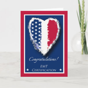 Congratulations on EMT Certification, Patriotic Card