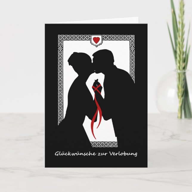 Congratulations on Engagement in German Couple  Card (Front)