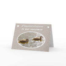 Congratulations on Engagement, Pair of Wood Ducks