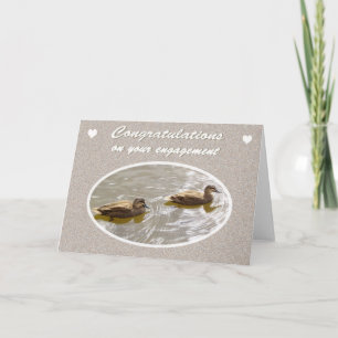 Congratulations on Engagement, Pair of Wood Ducks Card
