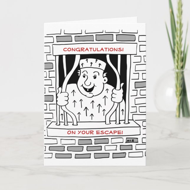 Congratulations on Escape Leaving Holiday Card (Front)