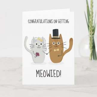 Congratulations On Getting Meowied Funny Greeting Thank You Card