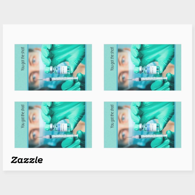 Congratulations on Getting The Covid-19 Vaccine Rectangular Sticker (Sheet)