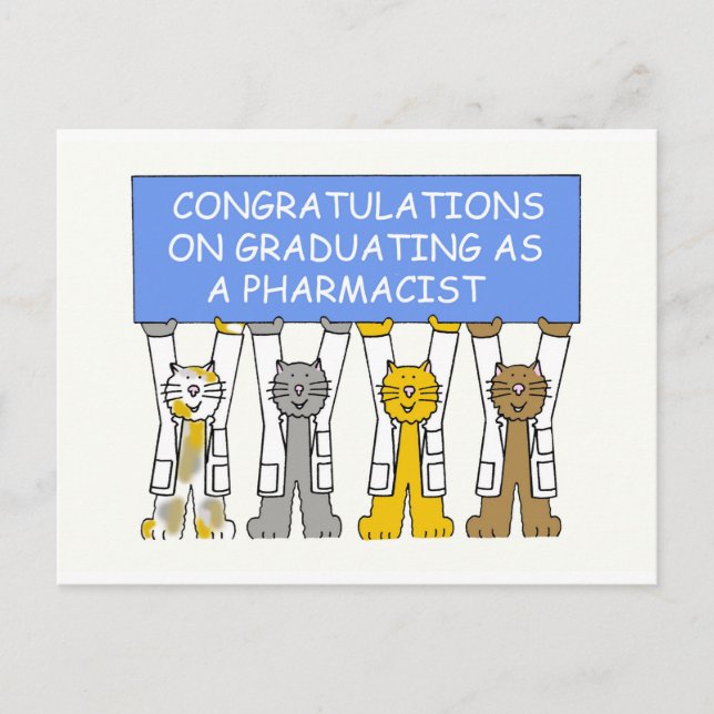 Congratulations on Graduating as a Pharmacist Announcement Postcard (Front)
