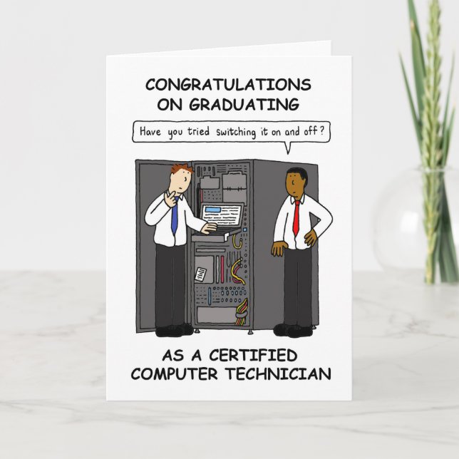 Congratulations on Graduating  Computer Technician Card (Front)