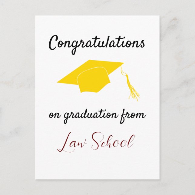 Congratulations on graduation from Law School Card (Front)