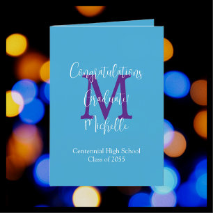 Congratulations on Graduation, Monogram Greeting Card