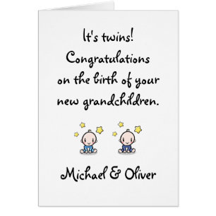 Congratulations On Grandchildren, Twin Boys,