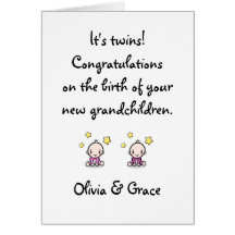 Congratulations On Grandchildren, Twin Girls