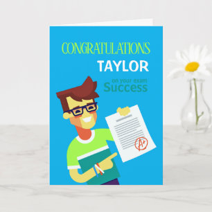 Congratulations on His Exam Success – Customisable Card