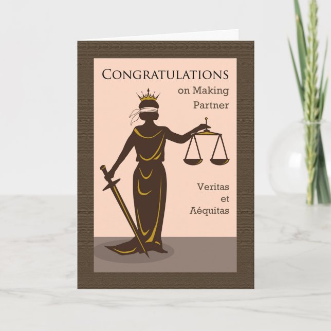 Congratulations on Making Partner Law Firm Card (Front)