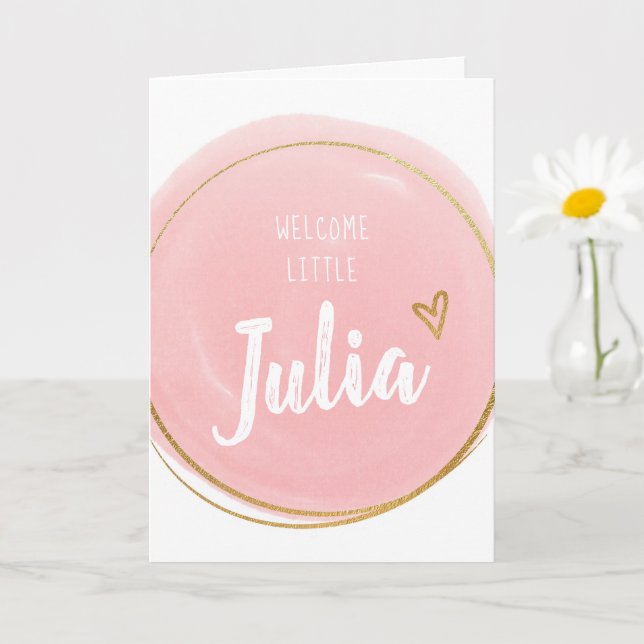 Congratulations on New Baby Girl Welcome Card (Small Plant)