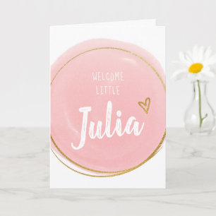 Congratulations on New Baby Girl Welcome Card