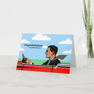 Congratulations on New Car for Grandpa, Sports Car Card