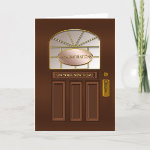 Congratulations on New Home - Brown Entrance Door Card