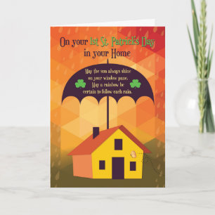 Congratulations on New House, Umbrella Over House Card