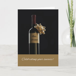 Congratulations on New Job with Wine Bottle bOW Card