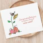 Congratulations on New Nest | Autumn Home Realtor Postcard<br><div class="desc">Send warm wishes to new homeowners with our "Congratulations on Your New Nest" Postcard. Featuring a charming watercolor of a crow bird nestled in a tall sunflower, this card exudes autumn vibes and is perfect for celebrating a new home purchase or move. With its heartfelt message and cosy imagery, it's...</div>
