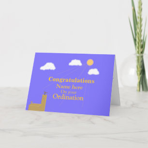 Congratulations on Ordination customise add name Card