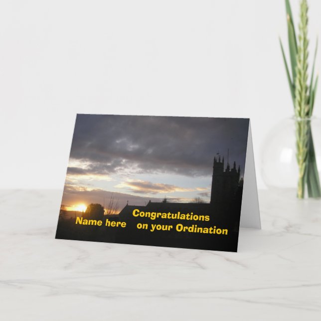 Congratulations on Ordination customise add name Card (Front)