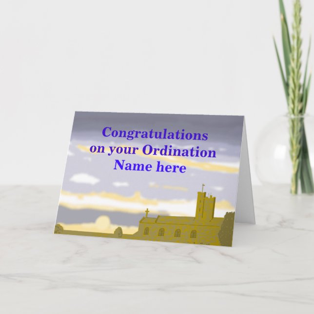 Congratulations on Ordination customize add name Card (Front)