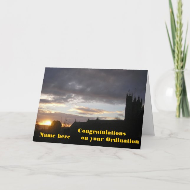 Congratulations on Ordination customize add name Card (Front)