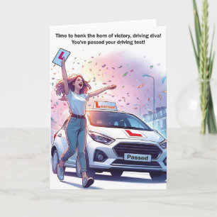 Congratulations on Passing Driving Test (Female) Card