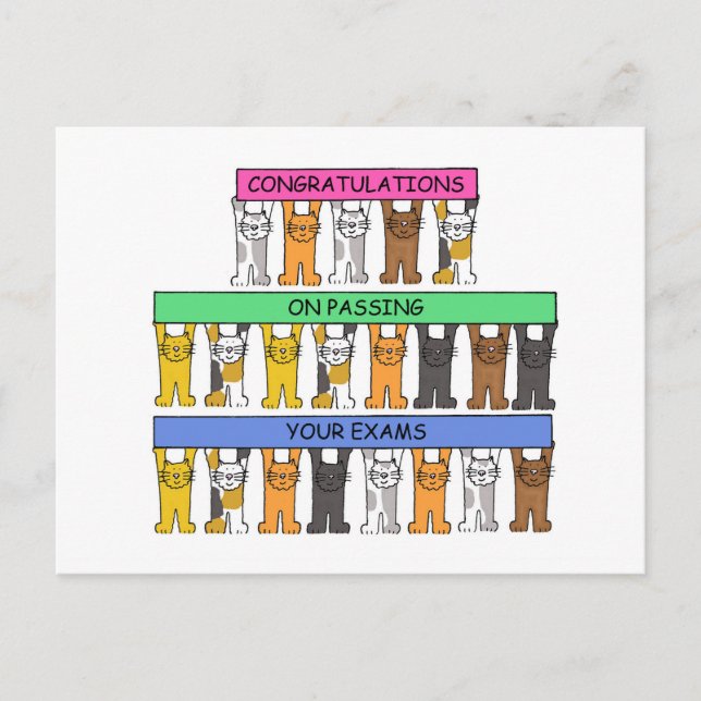 Congratulations on Passing Your Exams Postcard (Front)