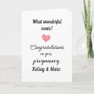 Congratulations On Pregnancy with Custom Message, Card