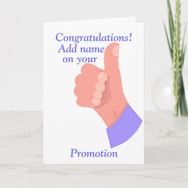 Congratulations on Promotion customise Card (Front)